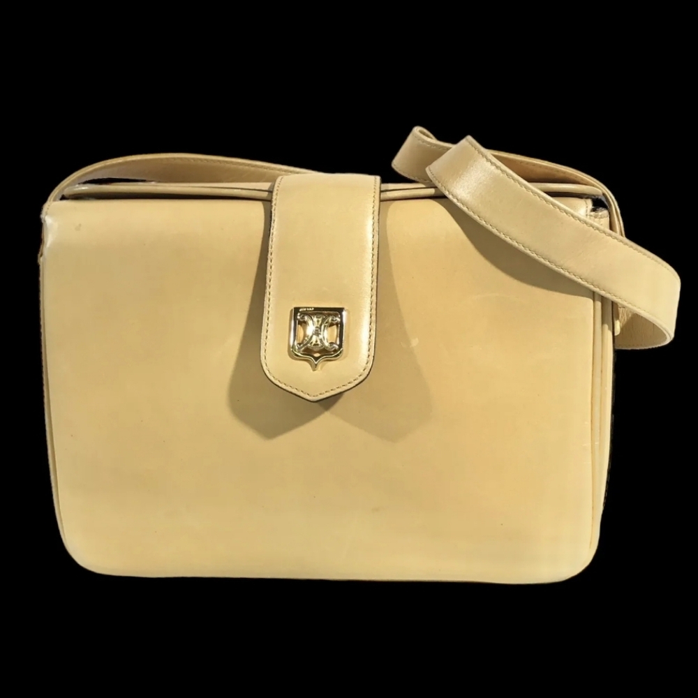 Celine Cream Crossbody Bag with Textured Finish - Picture 1 of 13